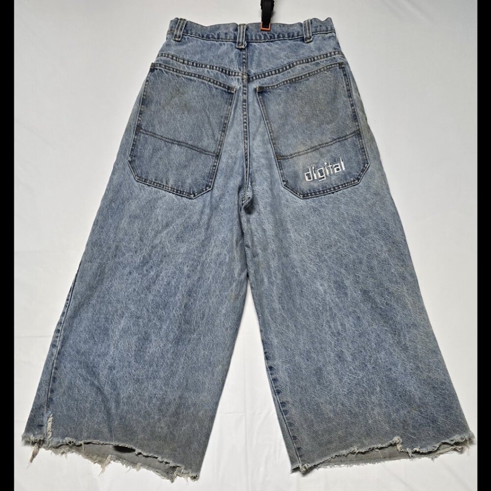 Rare Vintage “DIGITAL” Wide-Leg Denim Jeans (Unbranded)